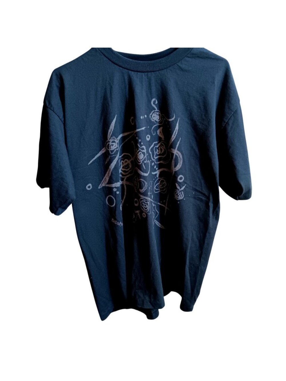 Vintage Single Stitch T-shirt 1of1 Bleach Art Abstract Floral Design 1990s USA